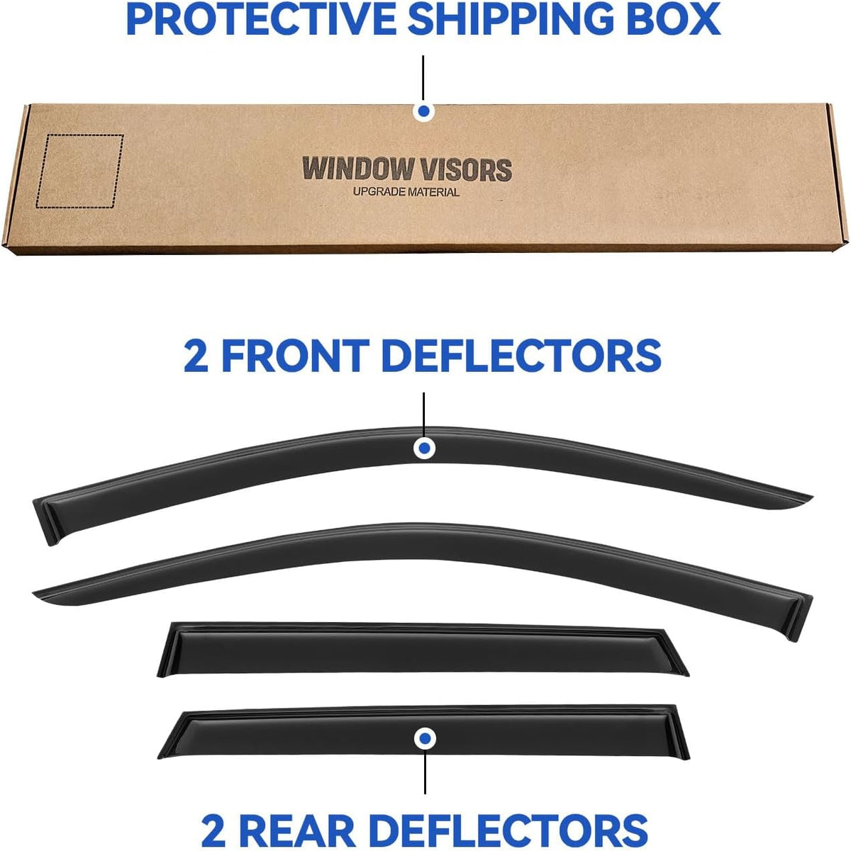 Window Visors Rain Guards Shield for 2011-2025 Mitsubishi Outlander Sport, Out-Channel Window Vent Wind Deflectors Visors Shades for 11-25 Mitsubishi ASX