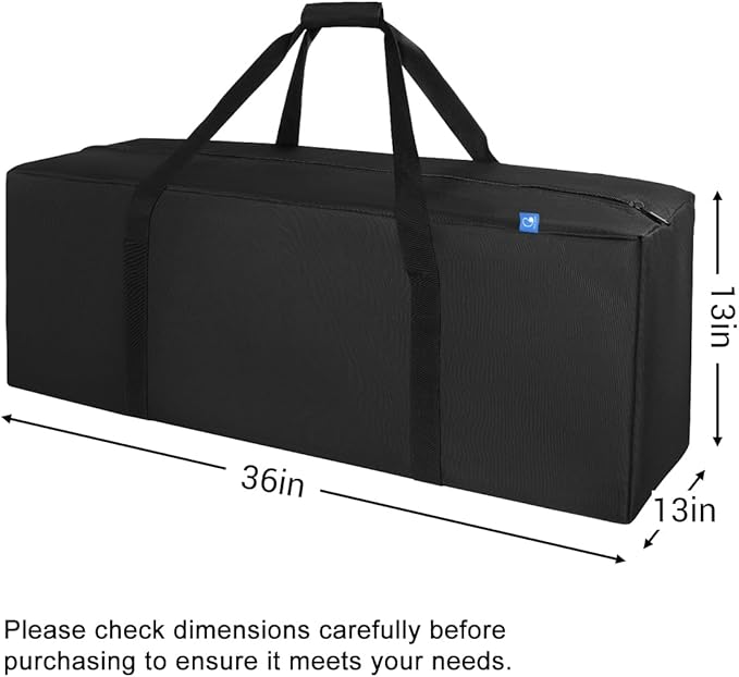COOLBEBE 36-Inch Large Travel Duffle Bag, 100L Heavy Duty Luggage for Sports Equipment, Camping & Moving, Water Resistant, Black