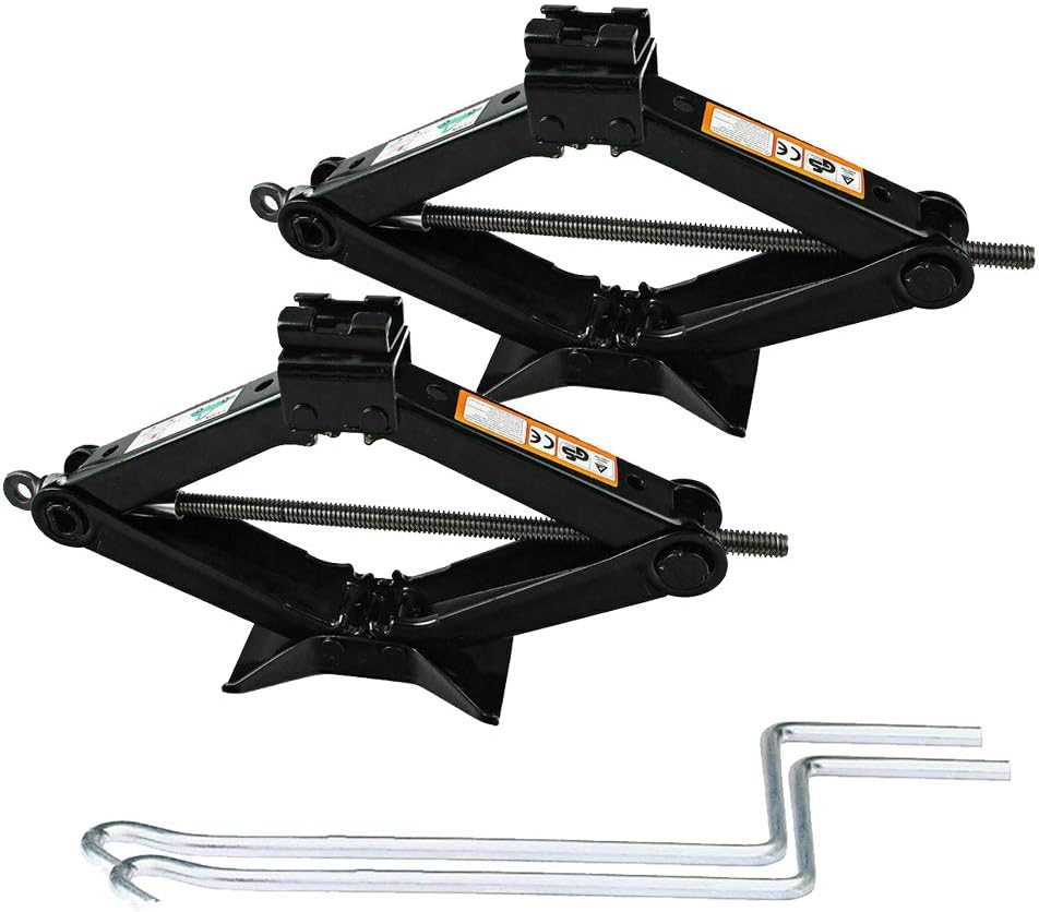 Scissor Jack Car Jack Car Scissor Jack with Hand Crank Portable Repair Tool- 2 Ton/ 4.2-15 Inch(2 Pack)