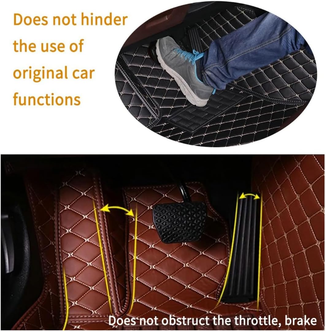 Custom Personalized Floor Mats for Cars，Luxury Full Coverage All Car Floor Mats，Anti-Slip Leather Car Mat Set ，Custom Floor Mats for 99% of Cars, Trucks & SUVs. (Red and Black)