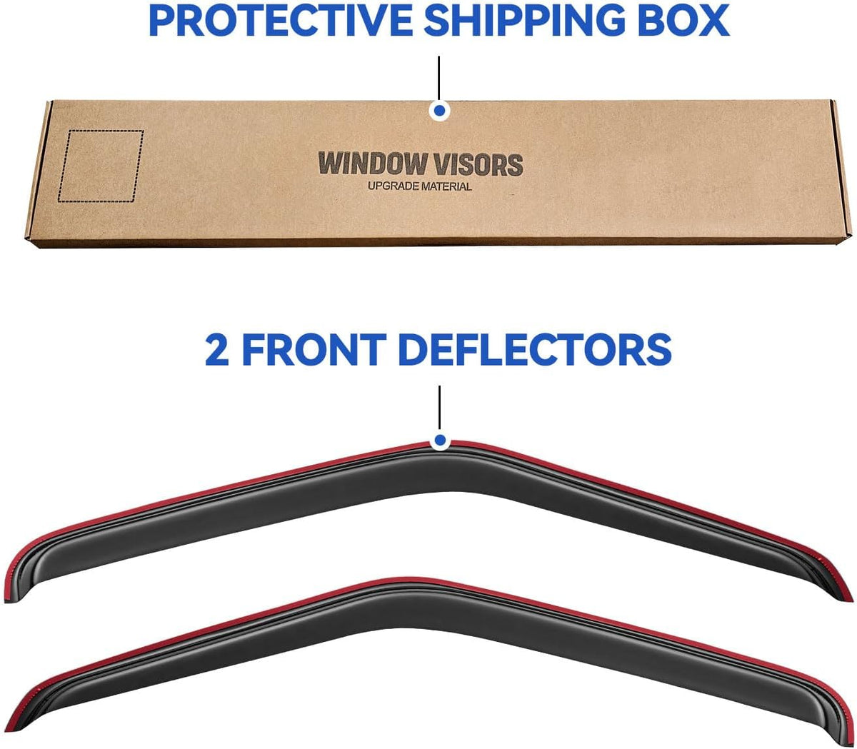 in-Channel Window Visors Rain Guards for 1992-2006 Ford E-150/E-250/E-350/E-450/E-550 Super Duty, Window Vent Wind Deflectors Visors Shades for 92-06 Econoline Cargo Van, 2PCS