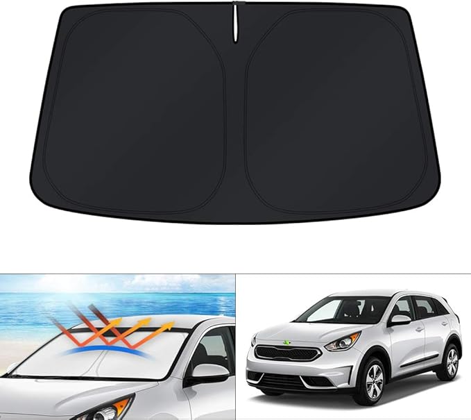 KUST Windshield Sun Shade for Kia NIRO 2017-2022 Accessories Sunshade Sun Visor Protector Foldable Blocks UV Rays Keep Your Car Cooler