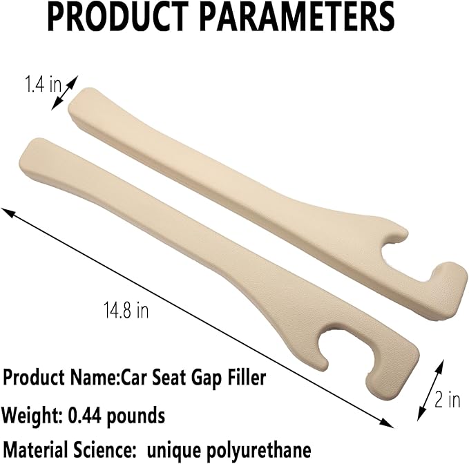 Car Seat Gap Filler Set of 2,Seat Gap Organizer, No Drop Seat Guard,Car Seat Accessories,Drop seat Gap fillers Between Seat and Console Stop Things from Dropping (Beige)