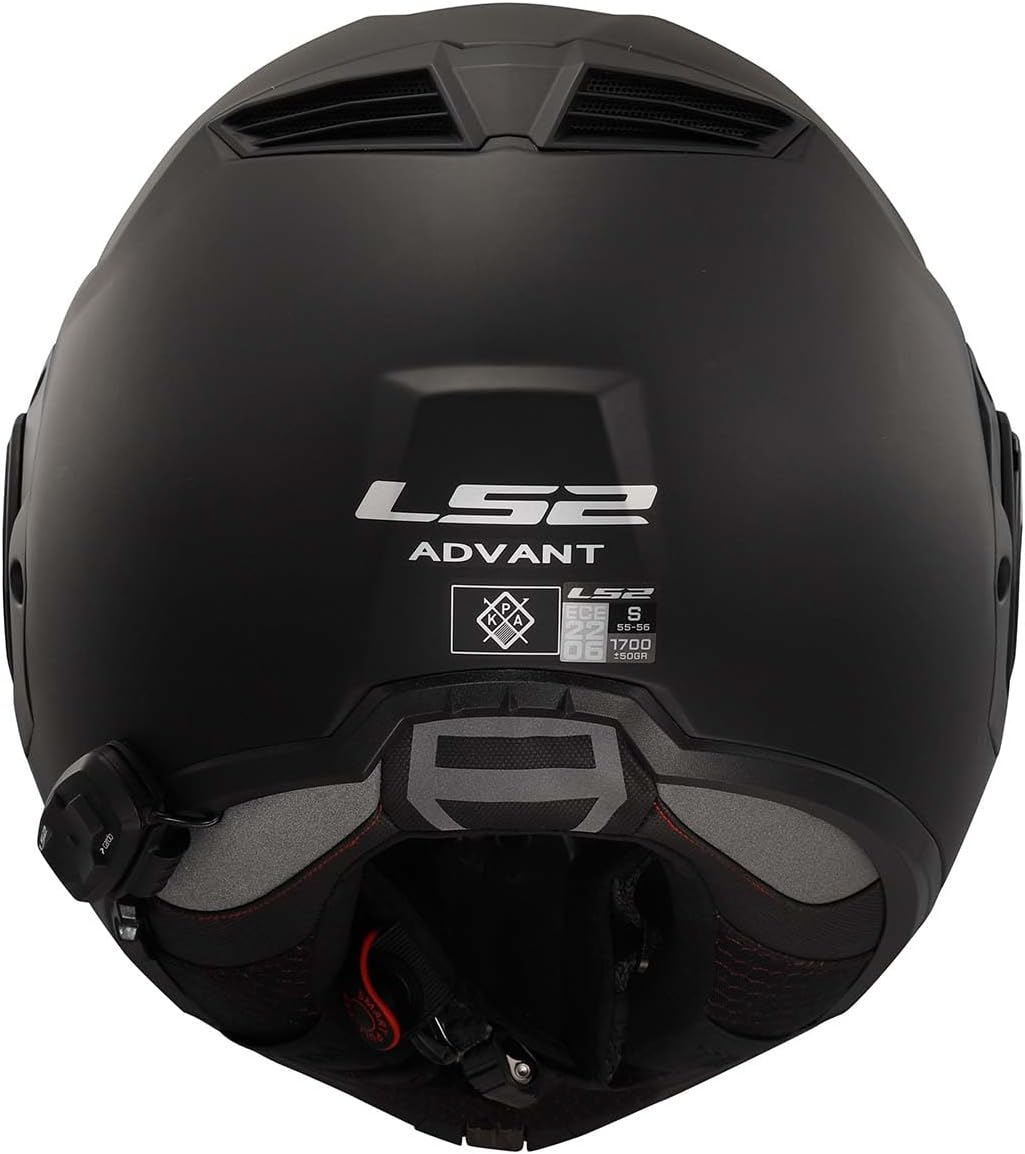 LS2 Helmets Advant Modular Helmet with Integrated Cardo 4X Bluetooth (Noir Matte Black - X-Small)