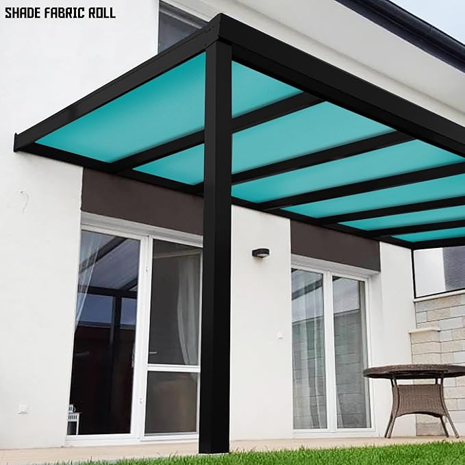 TANG Sun Shade Fabric Roll 8'x59' Shade Cloth for Garden Turquoise Green HDPE Mesh Shading Pergola Cover Replacement Canopy, 95% Blockage Sunshades for Outdoor Patio Backyard Plant