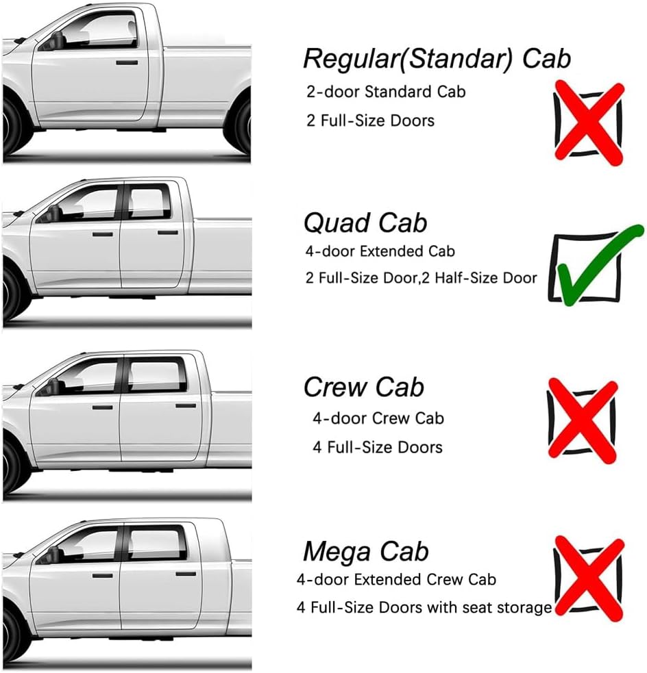 94656 Side Window Wind Deflector,4pcs Outside Mount Style Tape-On Nice Sun Rain Guards Set,Window Visor fit for 2005-2011 Dodge Dakota Quad Cab(Extended Cab)