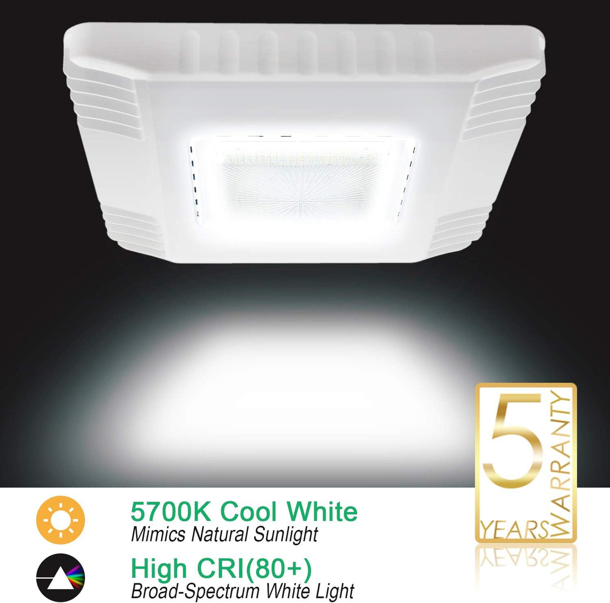 OSTEK 2 Pack LED Gas Station Canopy Light, 150W Carport Ceiling Light 5700K, Outdoor Rated (600W HID/HPS Equivalent), 90-277V IP65 DLC & UL Listed