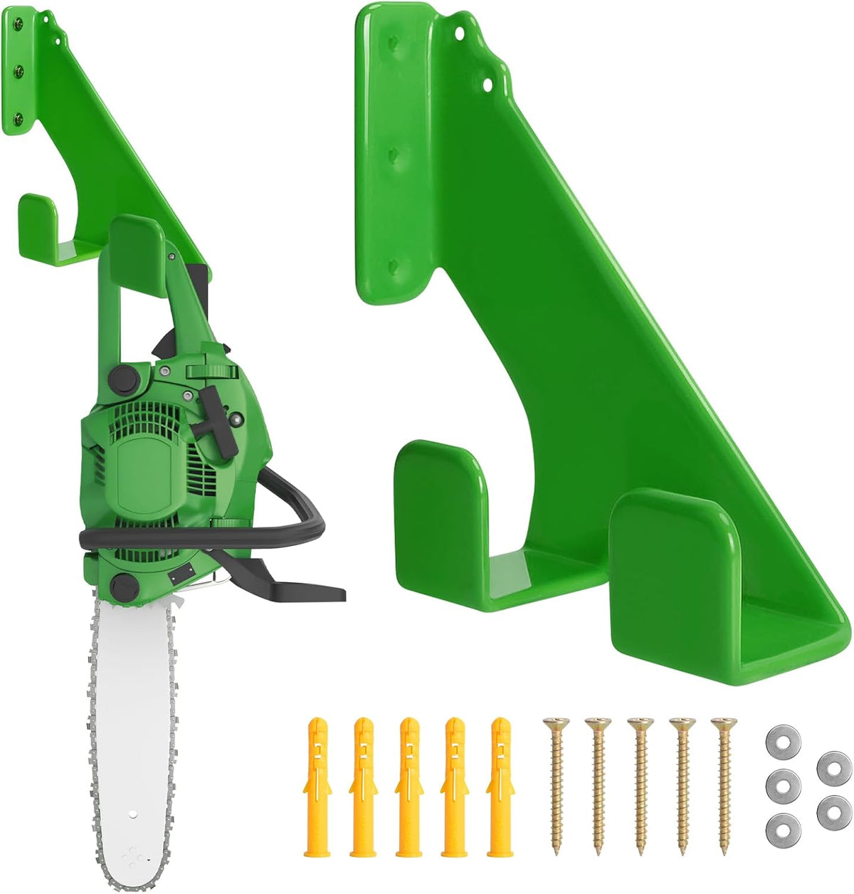 Chainsaw Hanger,1pcs Ideal for Adult Garage Tool Organizer. This Chainsaw Accessory Rust Proof Alloy Steel Construction with Powder Coating, Perfect Wall Mount Solution for Your Chainsaw.(green)