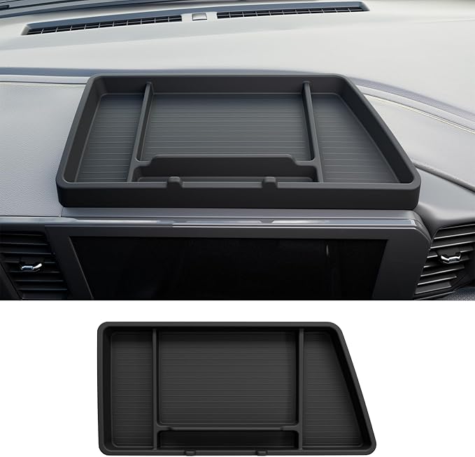 Dashboard Storage Organizer Compatible with 2022-2026 Chevy Silverado GMC Sierra 1500 2024-2026 2500HD 3500HD Silicone Storage Tray Replacement for 2022-2026 Chevy Silverado Accessories
