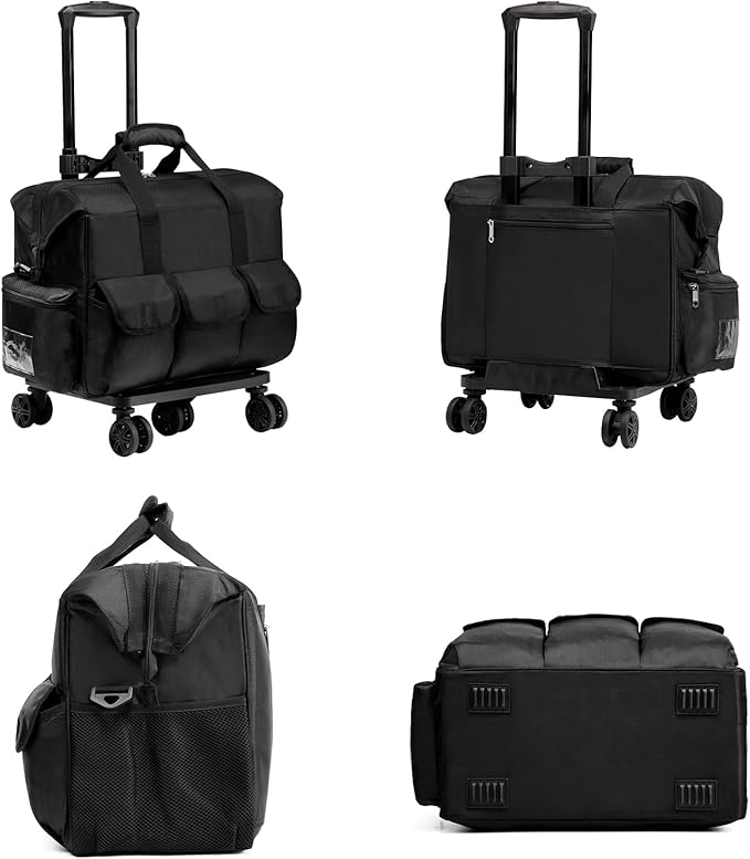 Nurse Rolling Medical Duffle Bag Work Nursing School College Student Must Have Clinical Home Health Cna Nr Gifts Carry On Bag with Wheels Doctor Emt Ems Healthcare Equipment Homecare Physician (Black)