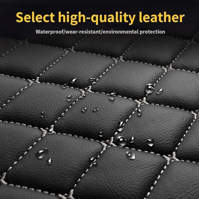 Custom Car Floor Mat Compatible with 97% Car Models Luxury Leather All Weather Waterproof Anti-Skid Full Coverage Car Mats (Pink and Black)