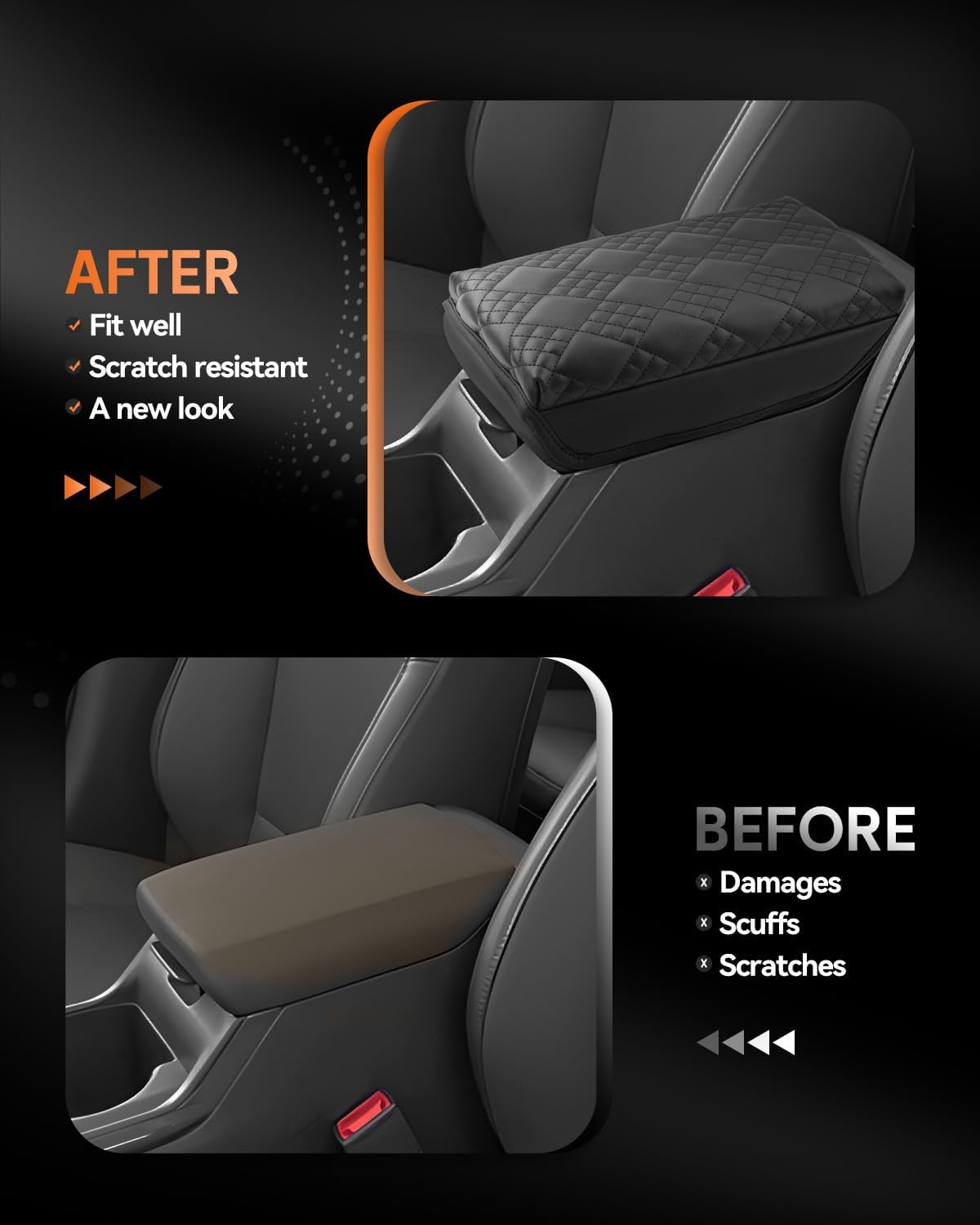 CDEFG for 2025 Kia K4 Center Console Cover Armrest Box Cover for K4 (LX, LXS, EX, GT-Line, GT-Line Turbo) 2025+ Accessories Console Arm Rest Protector Thickened