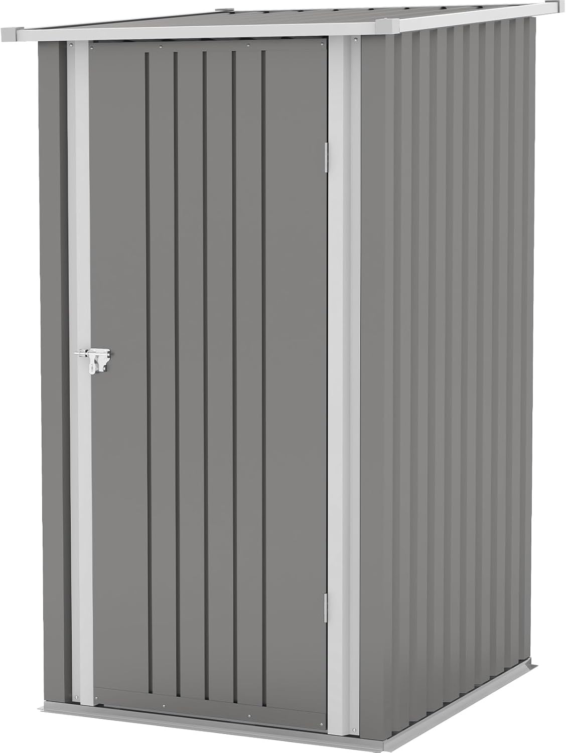 Patiowell 3 x 3 FT Outdoor Storage Shed,Small Garden Tool Storage Shed with Sloping Roof and Single Lockable Door, Outdoor Shed for Backyard Garden Patio Lawn, Grey