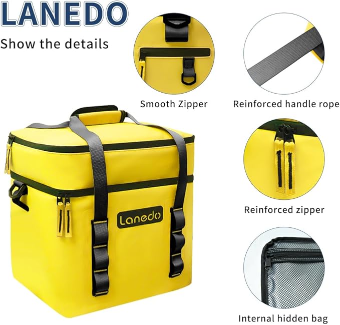 Lisa Lunch Soft Cooler 20/36 Can, Insulated Bag Portable Ice Chest Box for Lunch, Beach, Drink, Beverage, Travel, Camping, Picnic, Car, Trips, Cooler Leak-Proof
