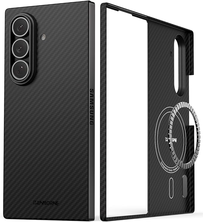 Thinborne Compatible with Samsung Galaxy Z Fold 7 Case, [600D Aramid Fiber] [Magnetic] [Ultra Thin] [Minimalist Style] [Carbon Fiber Textures]