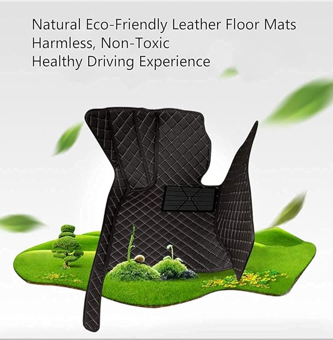 Custom Making Car Floor Mats Compatible for 2000-2025 All Mode Sedan SUV Sports Car Full Coverage Cute Pads Protection Non-Slip Leather Floor Liners (Red+Beige Edge)