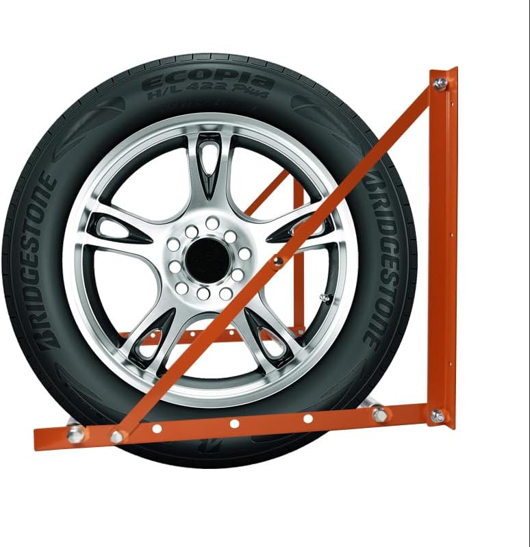 Foozet Heavy Duty Adjustable Wall Mounted Tire Rack for Garage with Telescopic Rods, Hanging Garage Tire Rack for Spare Car Wheel 420 lb.,Folding and Adjustable 30"-48" Tire Storage Rack