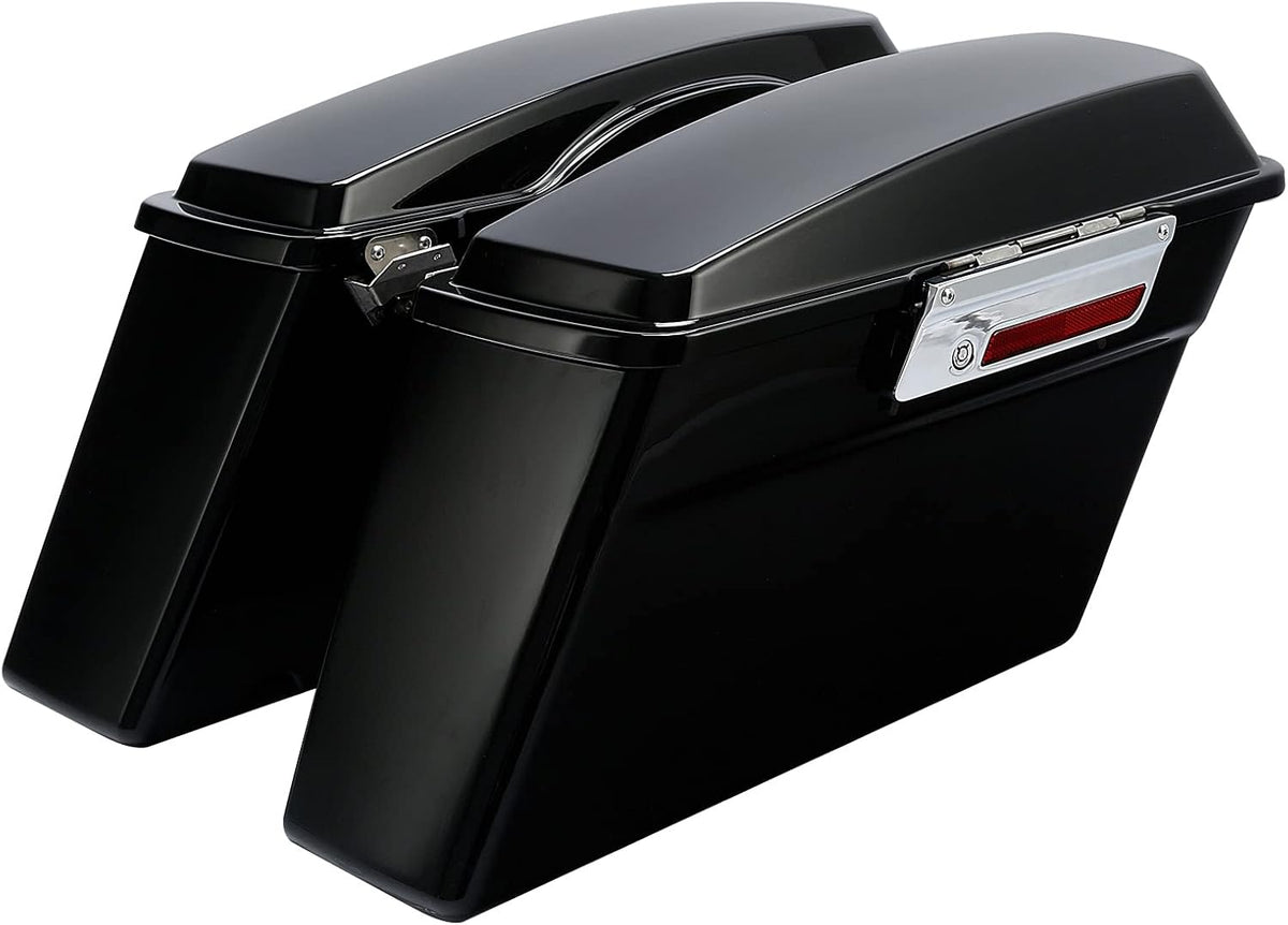 XFMT Hard Saddlebags Saddle Bag Turnk W/Black Conversion Brackets For Harley Heritage Softail Deluxe 1984-2017