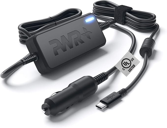 USB-C Laptop CAR Charger Power Adapter: for Dell Latitude Precision XPS Lenovo Yoga Thinkpad MacBook Pro Air LG Gram Razer Blade Stealth Chromebook Pixel Acer Asus Steam Deck DJI Mavic UL Listed PD3