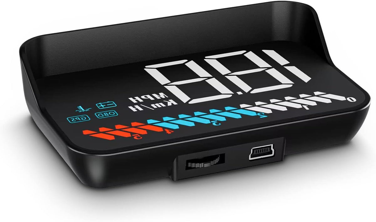 Heads up Display for Cars Car HUD M7, Digital Speedometer for Car OBD/GPS Smart Gauge, Driving Speed, Engine RPM, Voltage, Water Temperature, Etc.., Speedometer for Car Works Great for All Cars