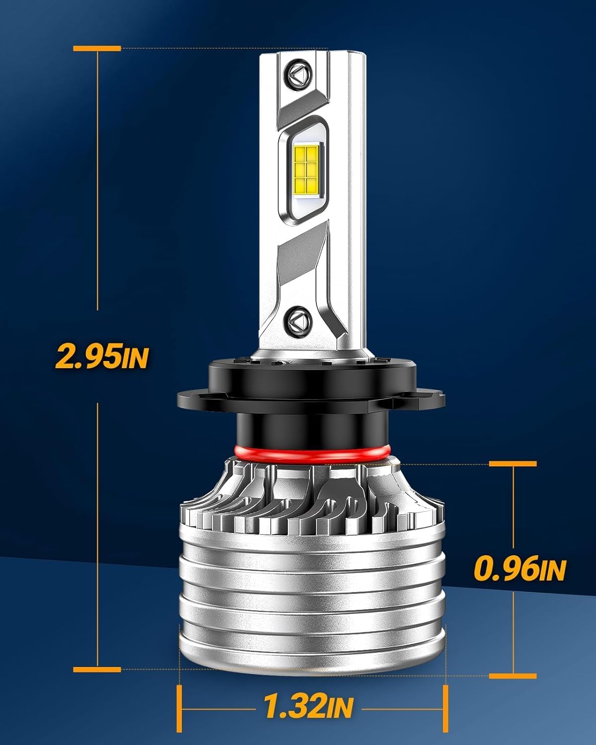 SEALIGHT X4I H7 Bulbs, 55000LM Super Bright H 7 Fog Bulbs with Adjustable Lock Ring, Cooling Fan, Plug and Play, Pack of 2