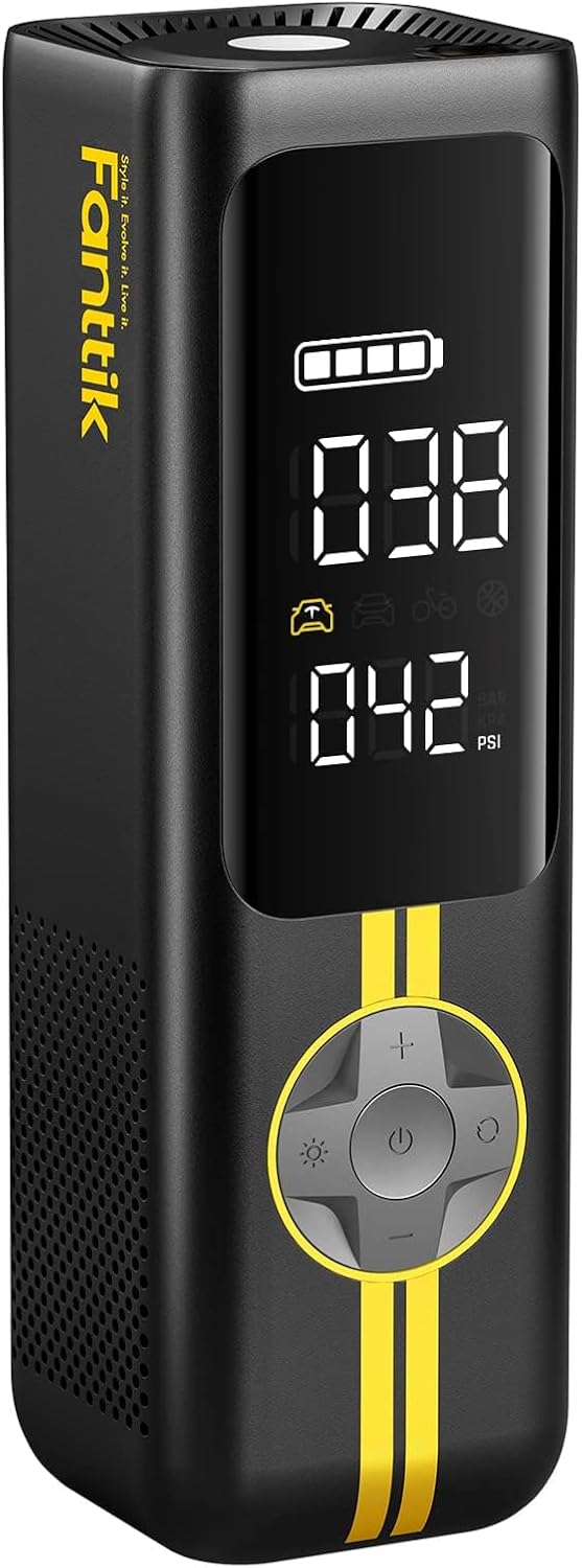 Fanttik X8 APEX EV Tire Inflator Portable Air Pump, 2X Faster Inflation, 150PSI Cordless Air Compressor with Powerful Battery, Fits Electric Cars, Cars, Motorcycles, Bikes, Balls