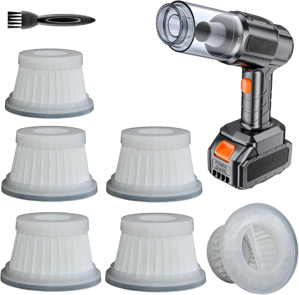 6 Pack Hepa Filters Compatible with MBNGF Car Vacuum Cordless, Model X9 ULTRA, Handheld Car Vacuum Filters Works with MBNGF Mini Vacuum.(Filters Only)