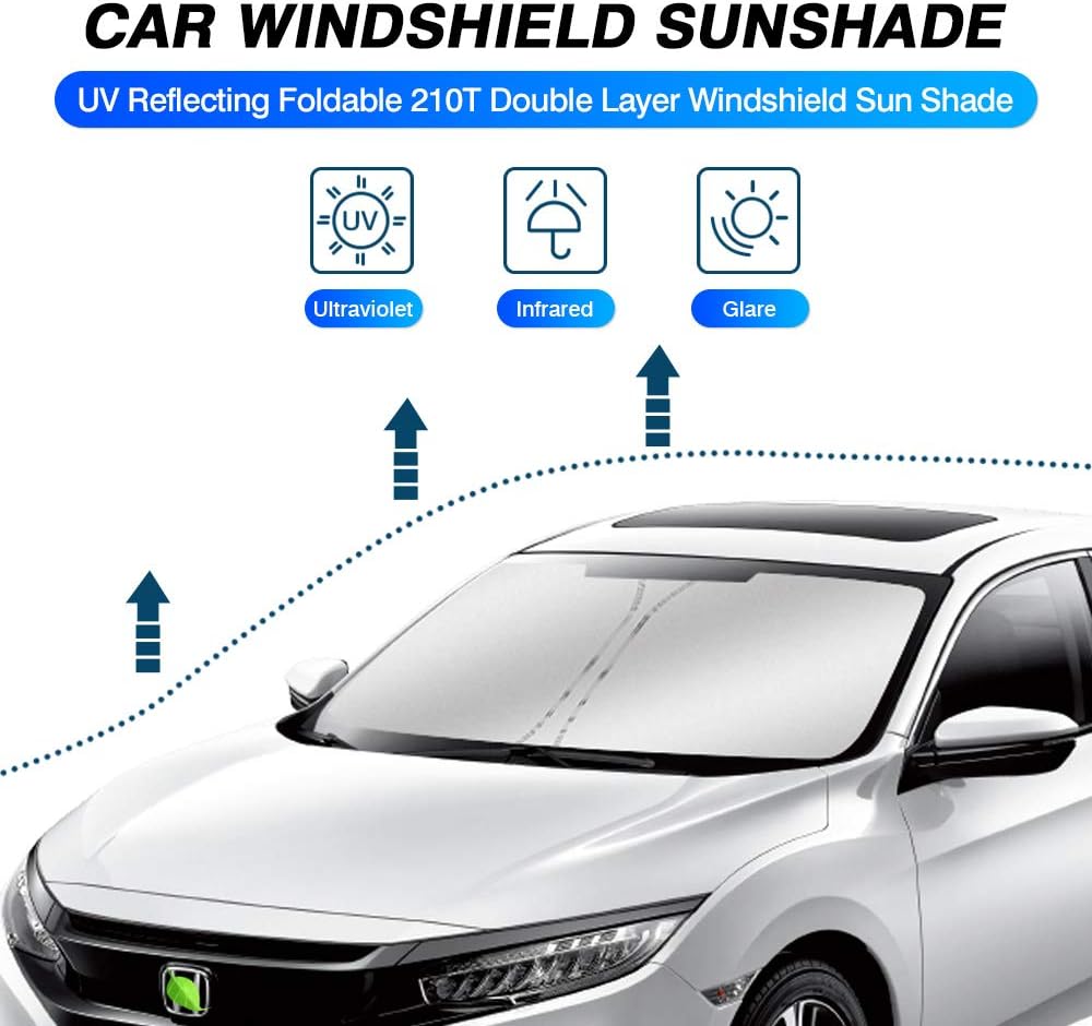 KUST Windshield Sun Shade for Honda Civic 2016-2021 Sunshade Foldable Window Sun Visor Protector Blocks UV Rays Keep Your Car Cooler