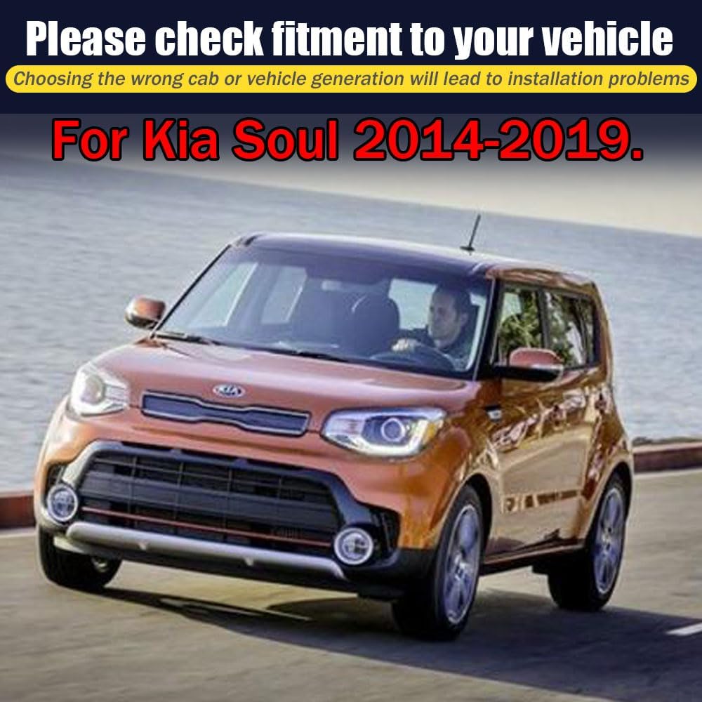 Rain Guards for Kia Soul 2014-2019, Tape-on Side Window Deflectors for Kia Soul, Window Visors for Kia Cars, for Kia Car Accessories 4 Rain Guards ＆ 2 Car Coasters