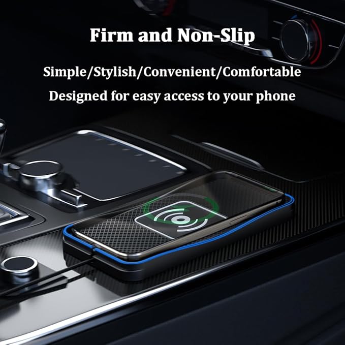 Wireless Car Charger Pad for Chevrolet Silverado 2000-2026, Type-C/USB 20W Car Wireless Charger Non-Slip Phone Charging Pad Car Accessories,A 30cm Cable Type-C Plug