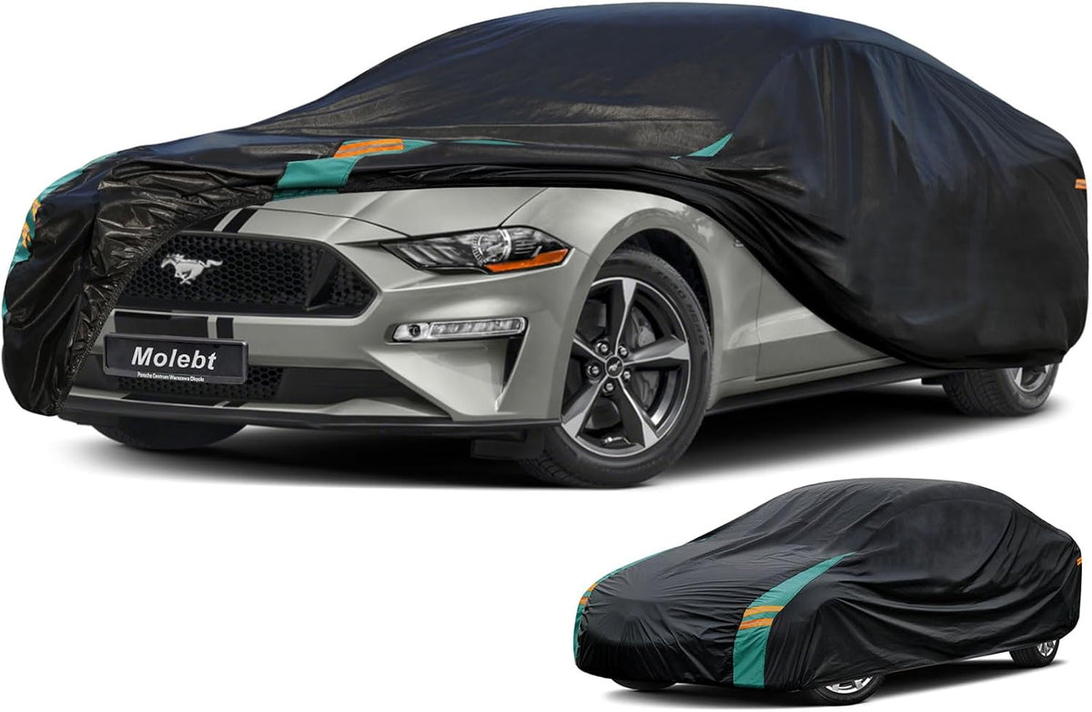 Car Cover for Ford Mustang Coupe/Convertible Fit 1964-2024 Mustang GT Cobra Shelby Bullitt ECOBOOST, Waterproof All-Weather Full Car Cover with Windproof Gust Strap.