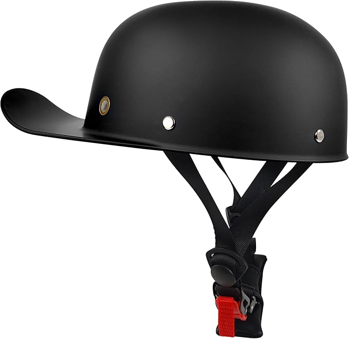 Adult Unisex Black Half Motorcycle Helmet, DOT Approved, for Chopper Moped Scooter Motorbike Electric