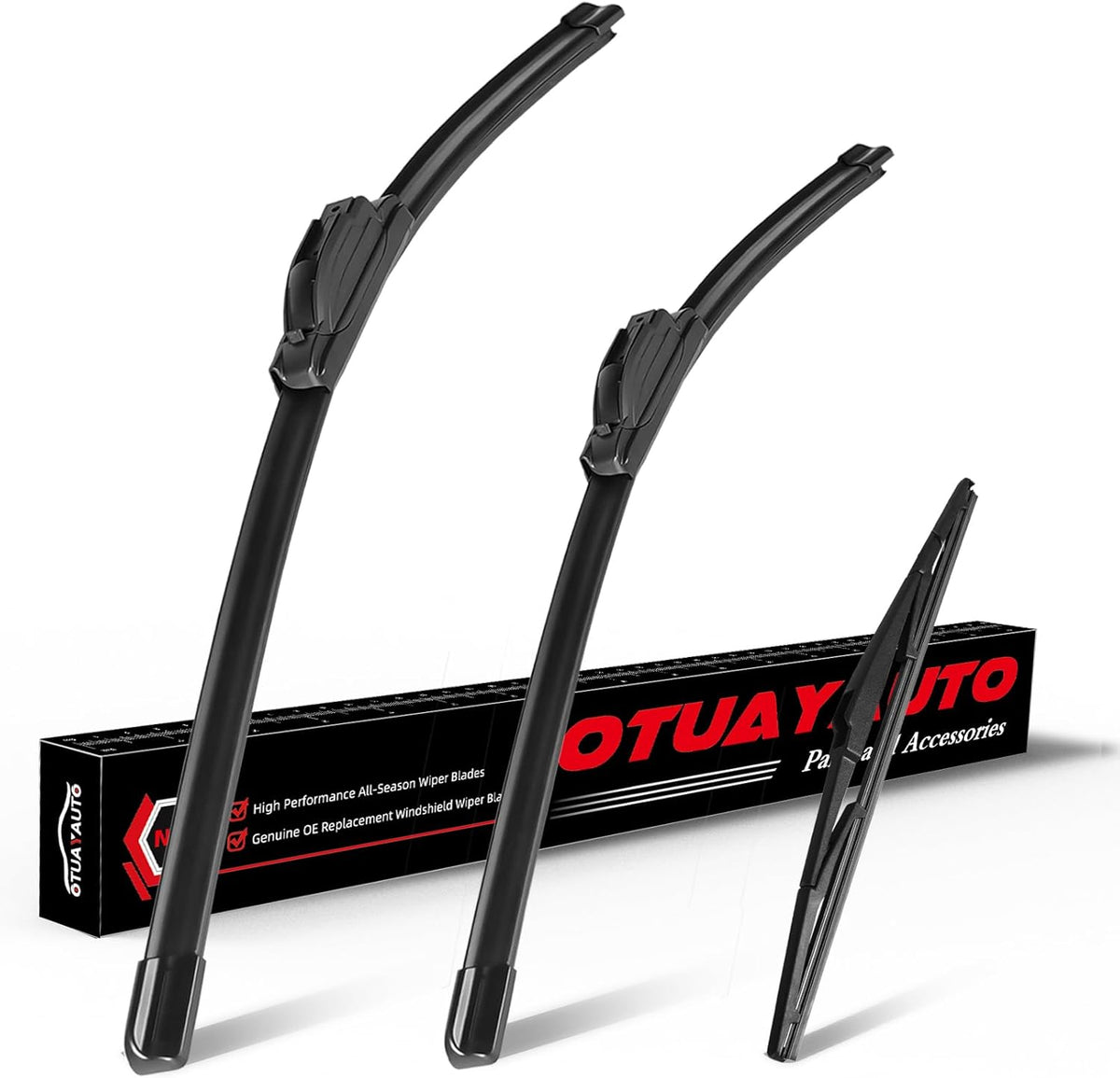 OTUAYAUTO Premium Windshield Wiper Blades - Replacement for Scion XB 2008-2015 - Precision Fit, All-Weather Performance, Front and Rear Wiper Blades, J/U Hook - 22"+20"+14" (Pack of 3)