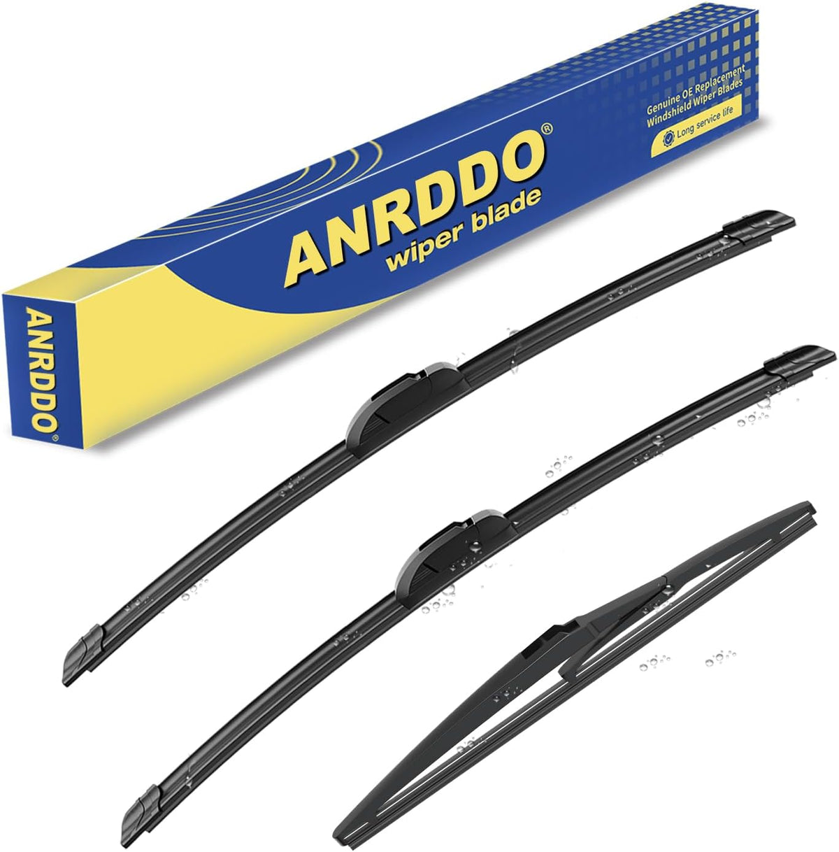 3 wipers Replacement for Saturn xA 2004-2006/Mitsubishi Mirage 2014-2020/Toyota RAV4 2006-2012, Windshield Wiper Blades Original Equipment Replacement - 24"+16"+12" (Set of 3) U&J HOOK