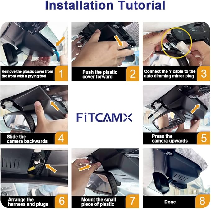 Fitcamx 2K Dual Dash Cam for 2020-2022 Hyundai Palisade Limited SE SEL Calligraphy (Part No#S8000), OEM Look, Front 1440P+Rear 1080P Video, Loop Recording, WiFi & APP, G-Sensor, Easy to Set, 64GB Card