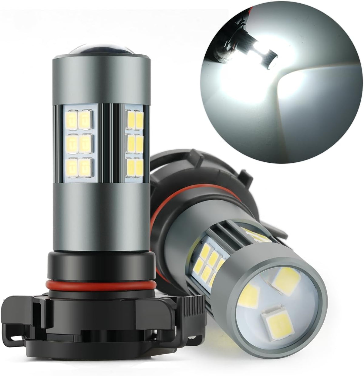 2504 LED Bulbs, PSX24W 12276 Fog Light 6500K Cool White, Pack of 2