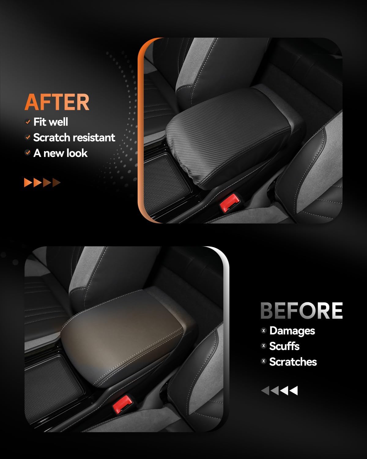 CDEFG for Volkswagen ID.4 2023-2025 Center Console Cover Armrest Box Cover for VW ID4 (Standard, S, S Plus) 2023 2024 2025 Accessories Console Arm Rest Protector
