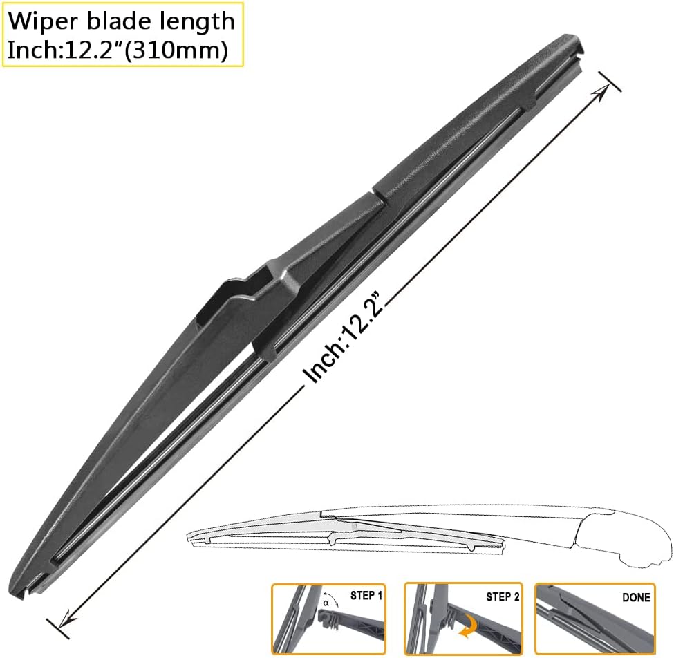 AUTOBOO 26"+16" Windshield Wipers with 12" Rear Wiper Blade Replacement for Toyota RAV4 2019 2020 2021 2022 2023 2024,Mazda 5 2015 2014 2013 2012 2011 2010-2006 -Original Factory Quality (Pack of 3)