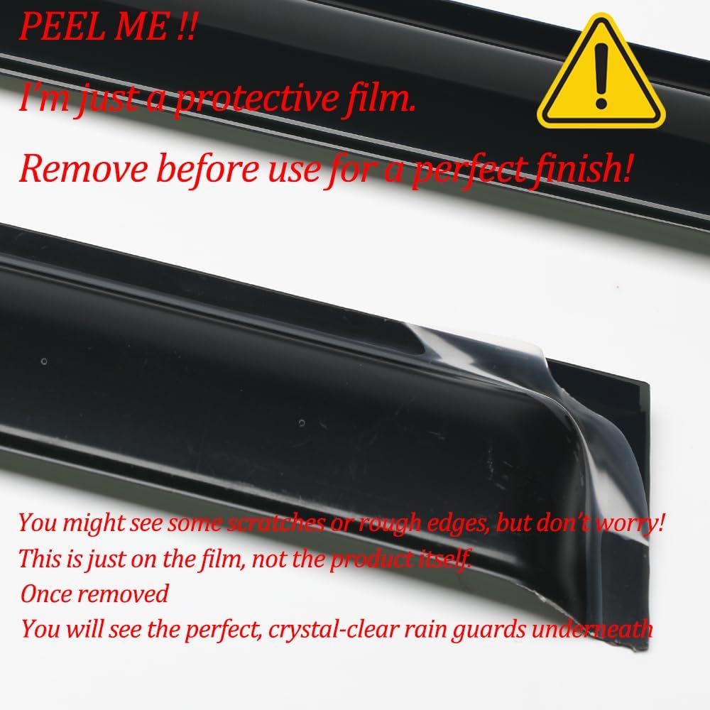 Side Wind Deflector Window Visors fit for 2011-2015 Chevrolet Cruze & 2016 Cruze Limited, 4pcs Out-Channel Tape-On Dark Smoke Nice Sun Rain Guards Set 94611
