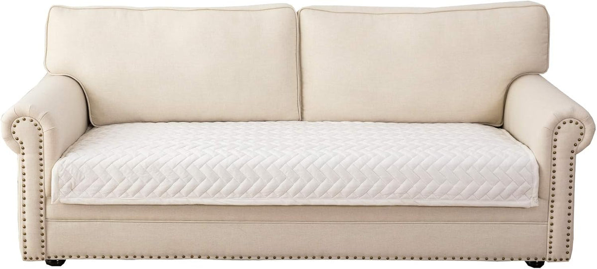 Eismodra Couch Cover,Sectional Couch Covers,Sofa Covers for 3 Cushion Couch,Anti-Slip Sofa Slipcovers for Dogs Cats Kids Loveseat Recliner L Shaped Armrest Backrest,White 43''x94''(Only 1 Piece)