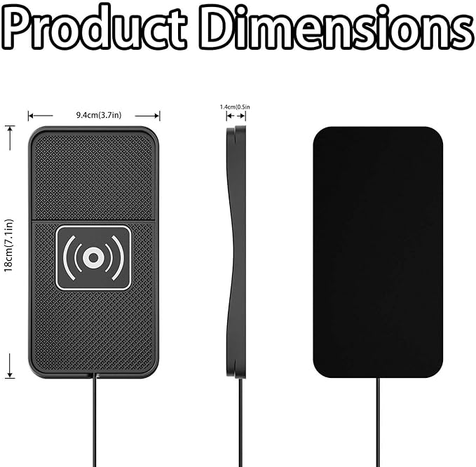Car Wireless Charger Pad for Audi S6 2002-2003 2007-2011 2013-2018 2020-2025, Fast Car Wireless Charging Pad for Car Center Console, Non Slip Charging Mat,1M-Type C