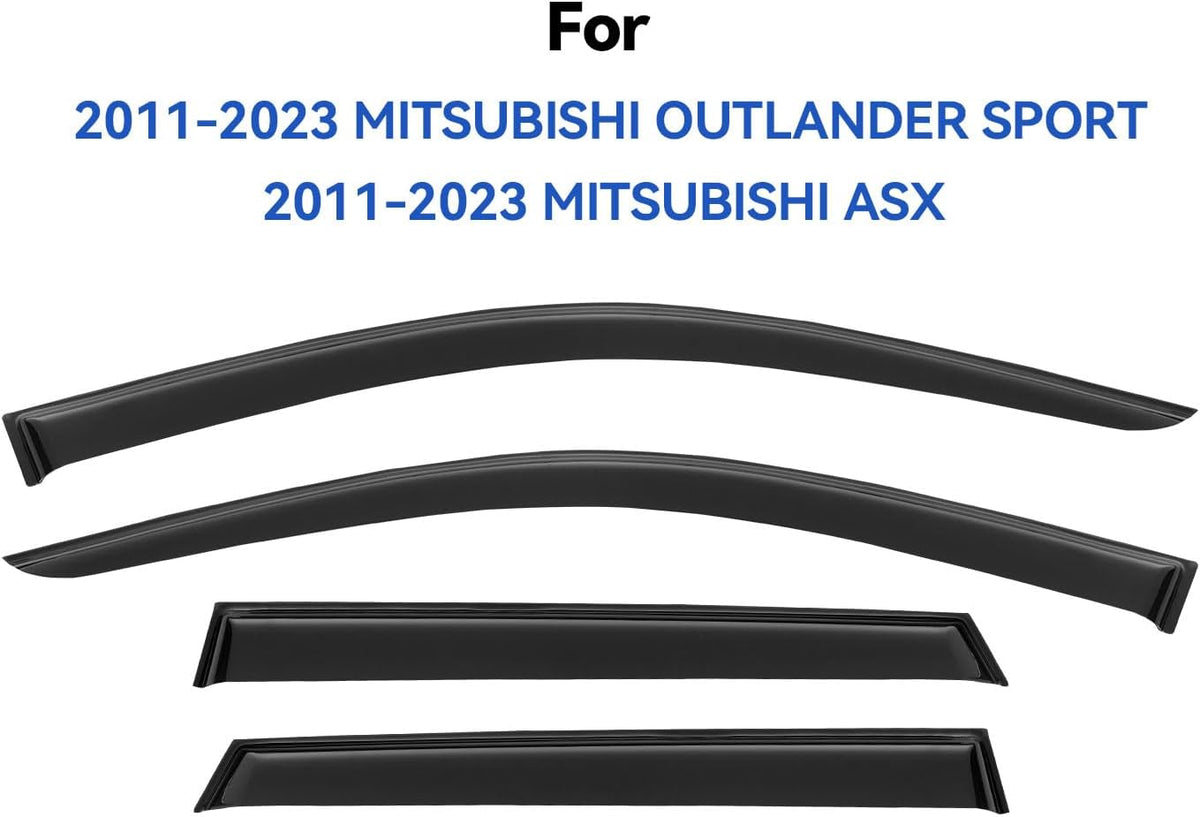 Window Visors Rain Guards Shield for 2011-2025 Mitsubishi Outlander Sport, Out-Channel Window Vent Wind Deflectors Visors Shades for 11-25 Mitsubishi ASX