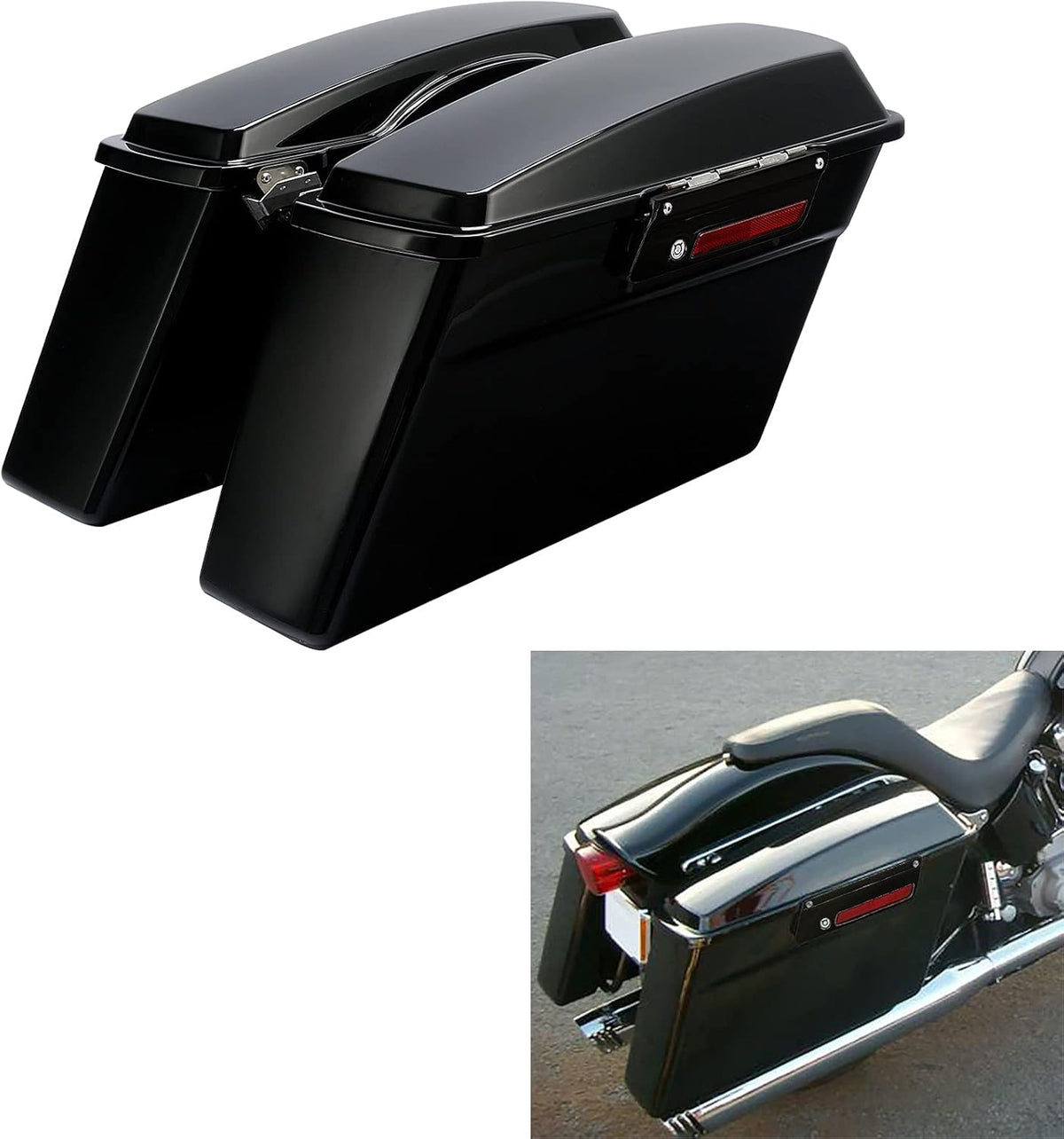 Green-L Hard Saddlebags with Black Latches Fit for Harley Electra Street Road Glide King 1994-2013 Touring Models