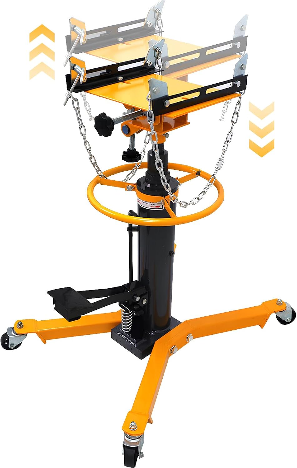 Transmission Jack 1660 lbs/ 0.75 Ton Capacity Hydraulic Telescopic Transmission Jack 34" - 68" Adjustable Height Telescoping Transmission Hydraulic with 360° Swivel Wheels Lift Hoist