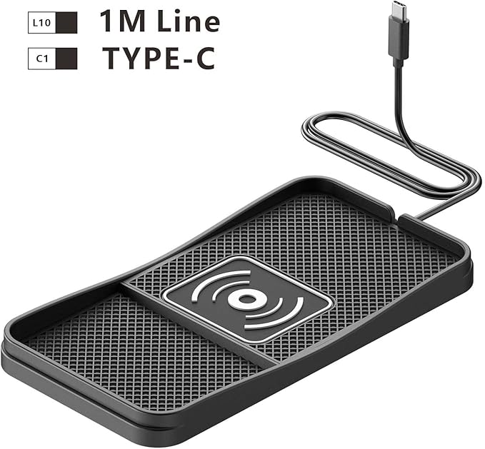 Car Wireless Charger Pad for Acura RSX 2002-2006, Fast Car Wireless Charging Pad for Car Center Console, Non Slip Charging Mat,1M-Type C