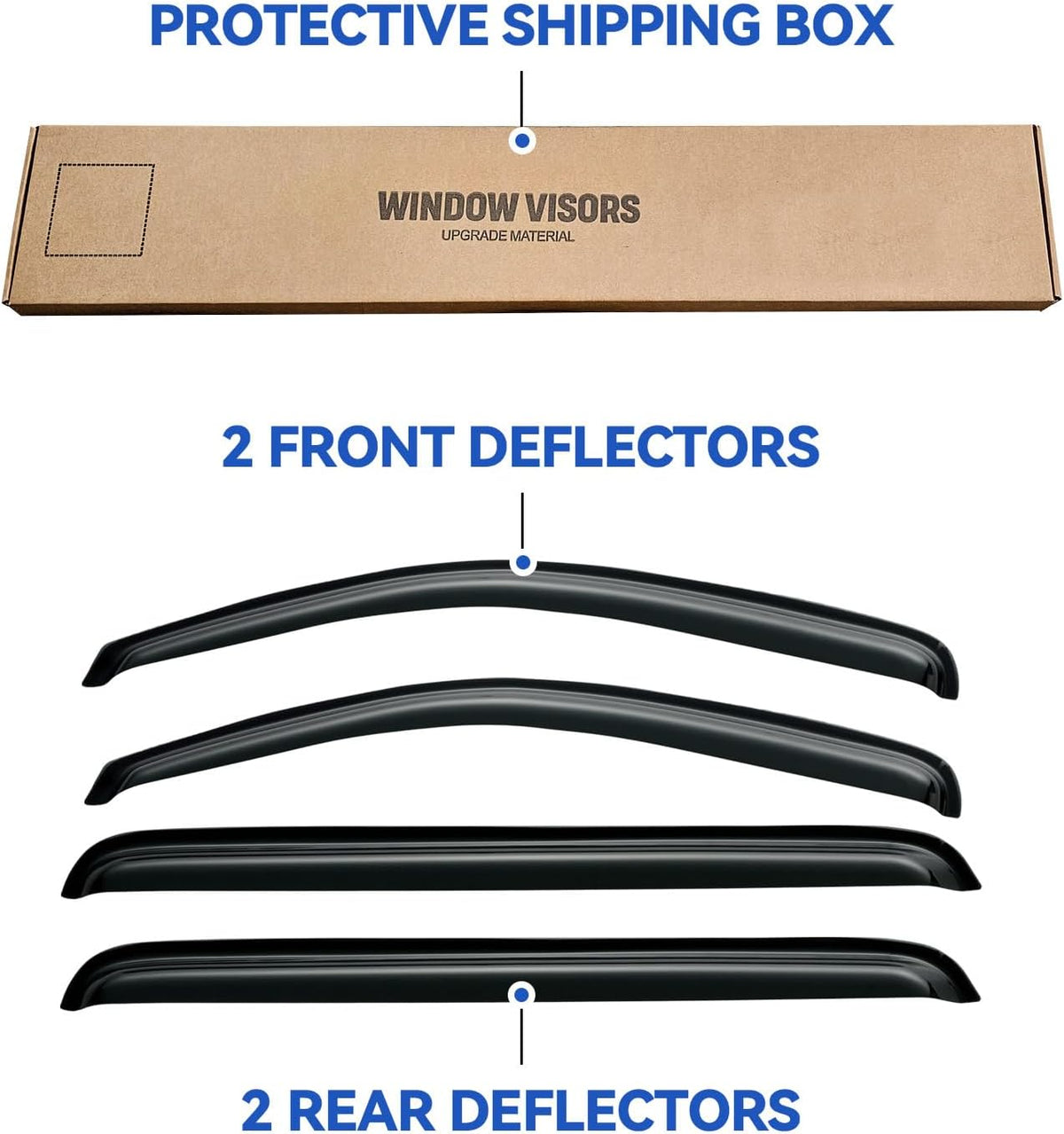 Window Visors Rain Guards Shield for 2005-2012 Nissan Pathfinder, Out-Channel Window Vent Wind Deflectors Visors Shades for 05-12 Nissan Pathfinder