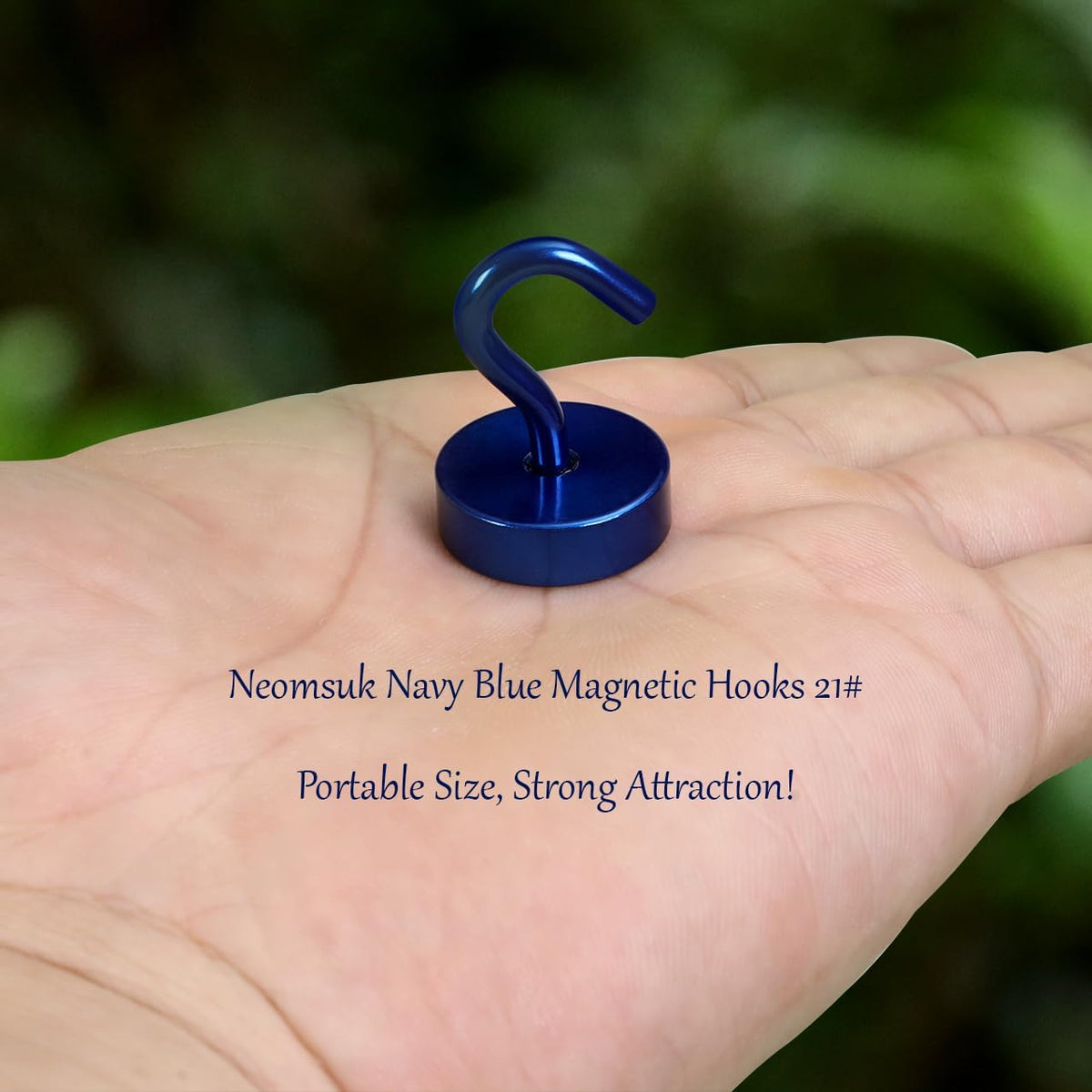 Neosmuk Magnetic Hooks, Cruise Ship Essentials, 40lb+ Heavy Duty Magnetic Hooks for Cruise Cabins, Refrigerator, Grill, Hanging, and Travel | Extra Strong Must-Haves Magnet Hook,Navyblue,Pack of 10