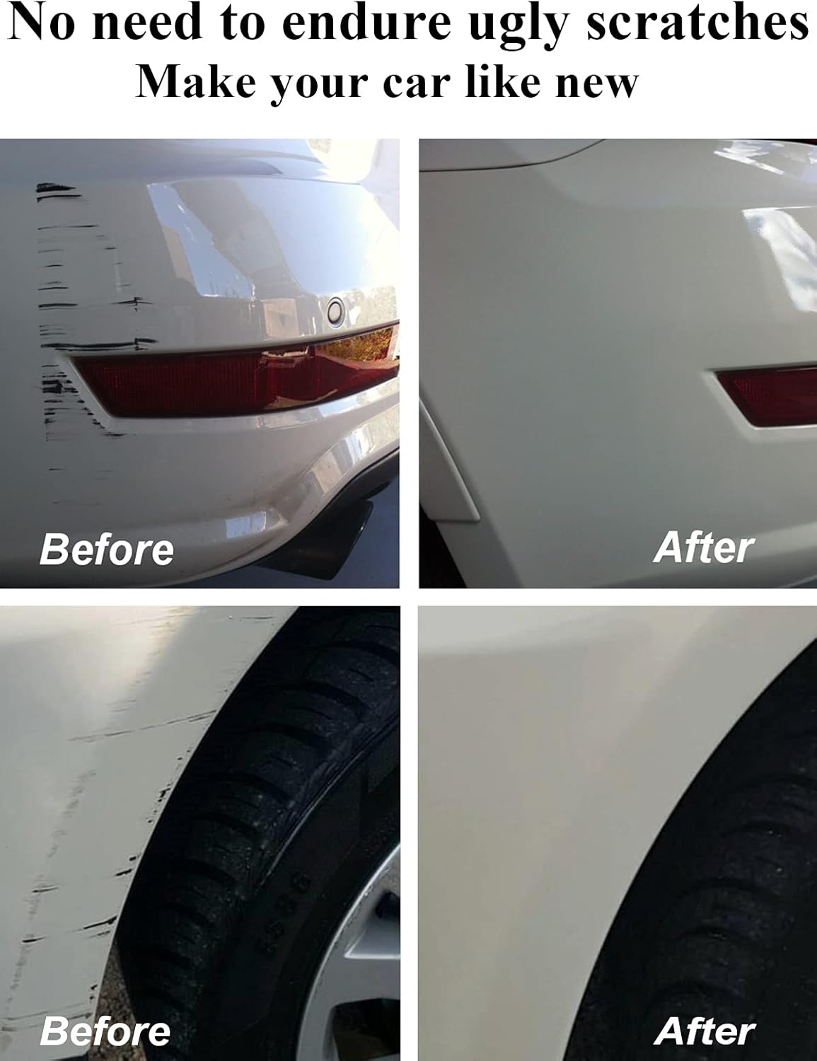 SYOAUTO Pearl White Touch Up Paint for Cars Auto Touch up Paint Scratch Repair Pen Brush and Tip 2 in 1 Pearl White