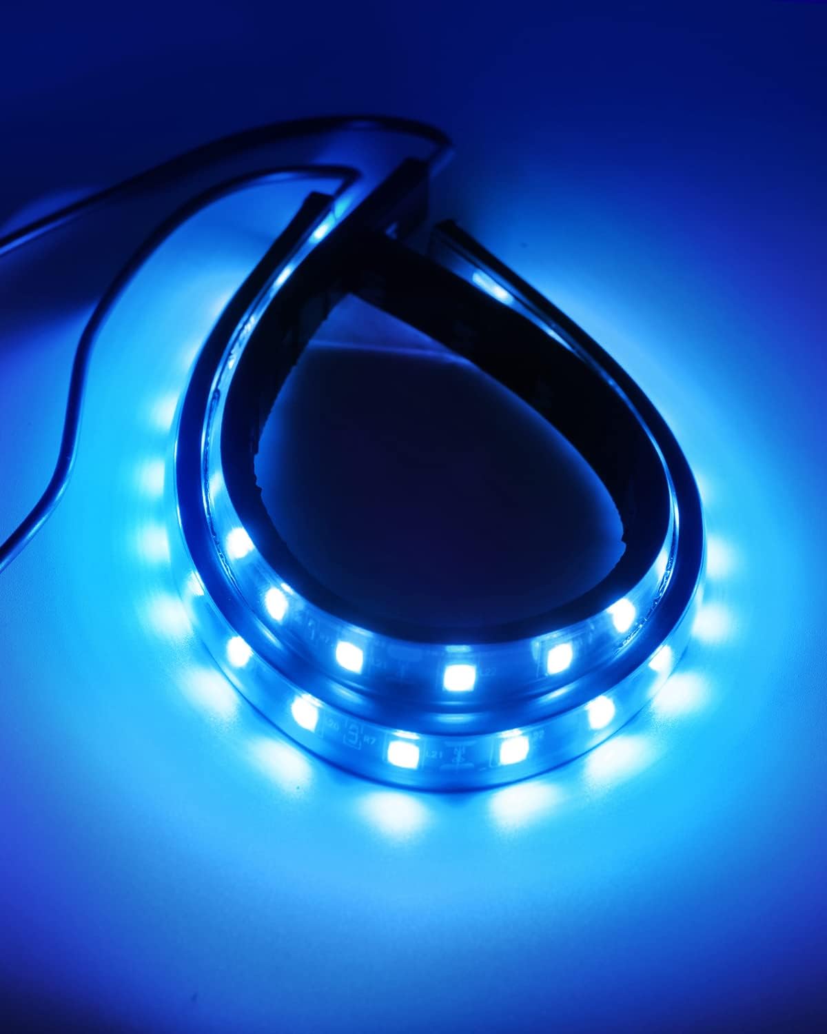 12V Led Light Strip 32CM Waterproof Ice Blue Led Strip Lights for Cars Motorcycles Golf Cart Interior & Exterior Marine Boat 5050 18SMD,Pack of 4