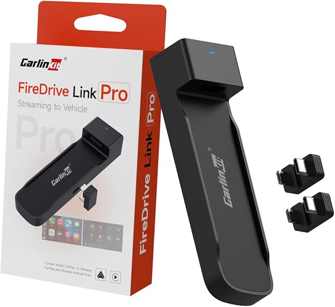 Carlinkit FireDrive Link Pro Car TV Converter, Wireless CarPlay Adapter with HDMI for Fire TV Stick Streaming, Convert Wired CarPlay to Wireless Android Auto & Apple CarPlay Dongle, Plug & Play
